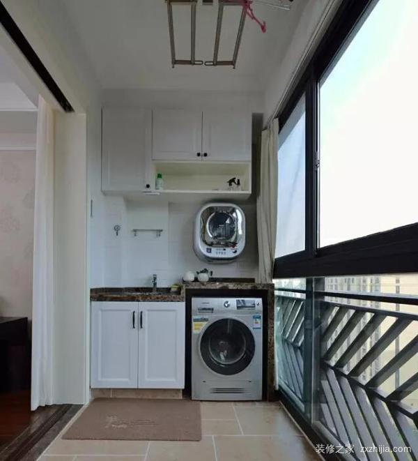 放洗衣机的阳台装修