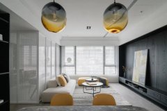 110㎡现代简约案例 加入黄色打造活力的家,客厅▲客厅空间整体简