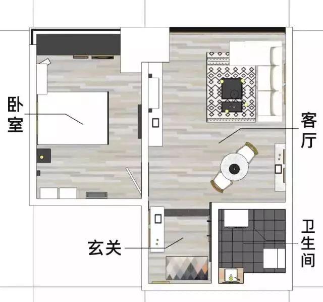 40平旧房大改造一室一厅小户型设计实例