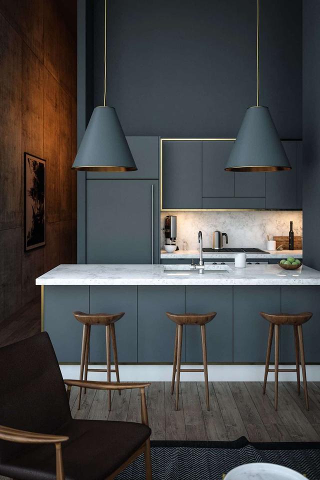 摒弃传统的黑灰白 看看这些大胆蓝色的厨房设计