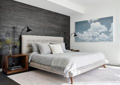 带有灰色装饰墙的卧室设计 现代且适应性强,如果说90年代是米色