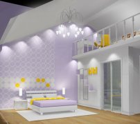 时尚温馨的甜蜜婚房,淡紫色的墙