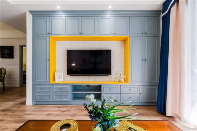 90平混搭风格两居室 以蓝色为主调清新漂亮