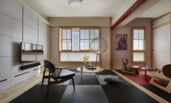 简约日式风的家 客厅摒弃沙发 做成地台+坐垫,客厅▲客厅以无沙发的
