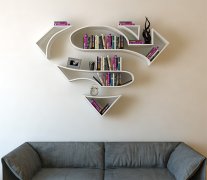 创意书架各个是超级英雄 家居装