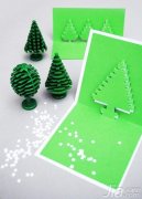 小学生卡纸手工制作图片大全 圣诞节立体贺卡,纸面较细致平滑坚挺耐