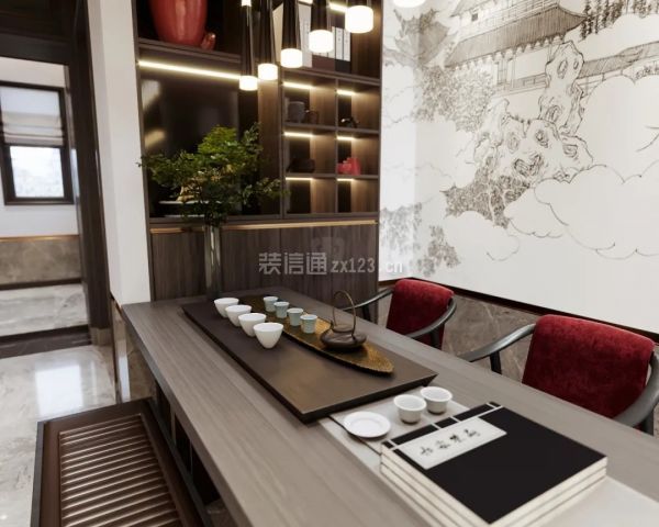 新中式茶室装修效果图