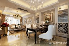 北京100平欧式大户型客厅装修效果图,100平欧