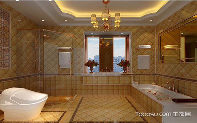 最新欧式别墅浴室装修效果图 温暖