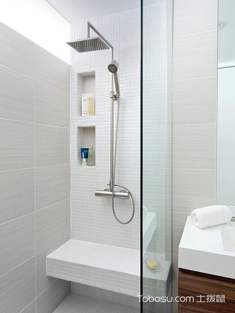 小户型浴室置物架效果图 现代风