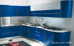 蓝色橱柜效果图,为厨房蒙上一层自然清新,说
