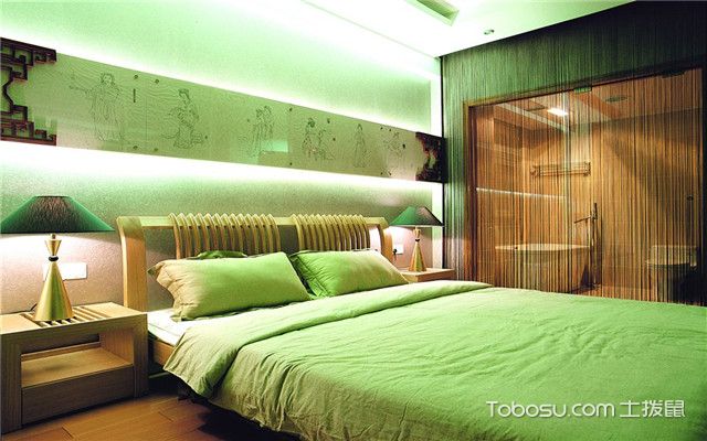 卧室壁纸装修效果图 绿色