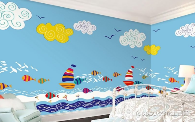 儿童房手绘背景墙